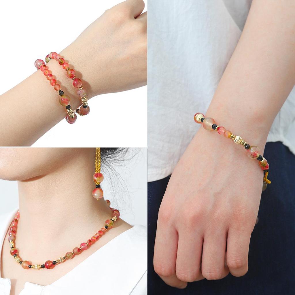 6-10mm/35-60 sztuk Naturalny kwiat śliwy Jadeitowe koraliki do tworzenia biżuterii DIY Bransoletka Naszyjnik