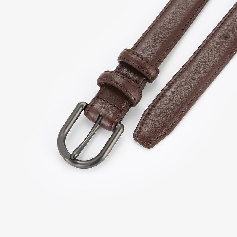 Women's Designer Versatile Black Leather Belt - Genuine High-Grade Cowhide, Unisex, Perfect for Jeans.
