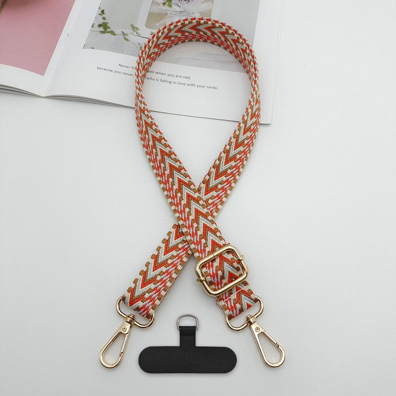 New Color Bag Shoulder Strap Mobile Phone Lanyard Woven Fashion Contrasting Color Bag Strap Crossbody Dual-purpose Strap