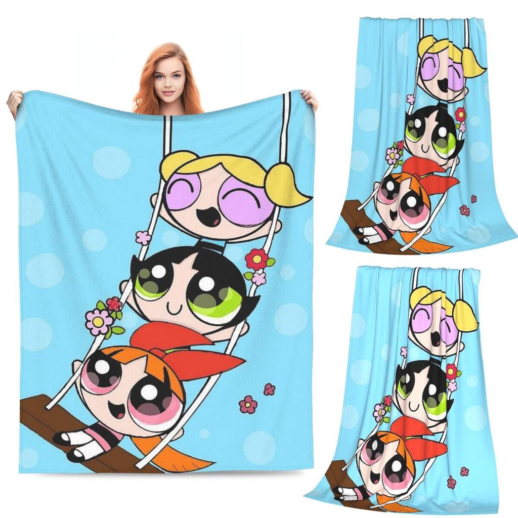 Coperta Carina Cartoon P-Powerpuff Girls Morbida Calda Flanella Plaid Copriletto per Letto Soggiorno Picnic Viaggio Casa Divano
