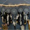 5pcs Boho Handmade Dreamcatcher Set Vintage Home Wall Artificial Imitation Feather Decorative Wall Hanging Bedroom Decorations