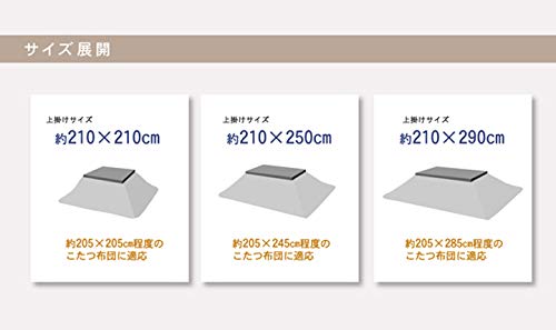 IKEHIKO Kotatsu Comforter, Large Rectangular, Cynthia, Approx. 210 X 290cm, Red, Washable #5189289