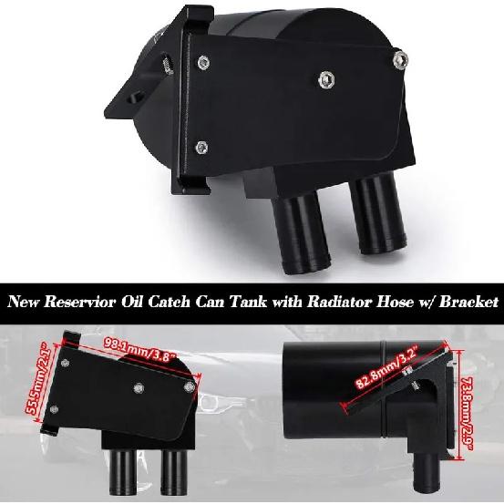 

Aluminum Reservior Oil Catch Can Tank with Silicone Radiator Hose for BMW N20/N26 Black OCC-1032-BK