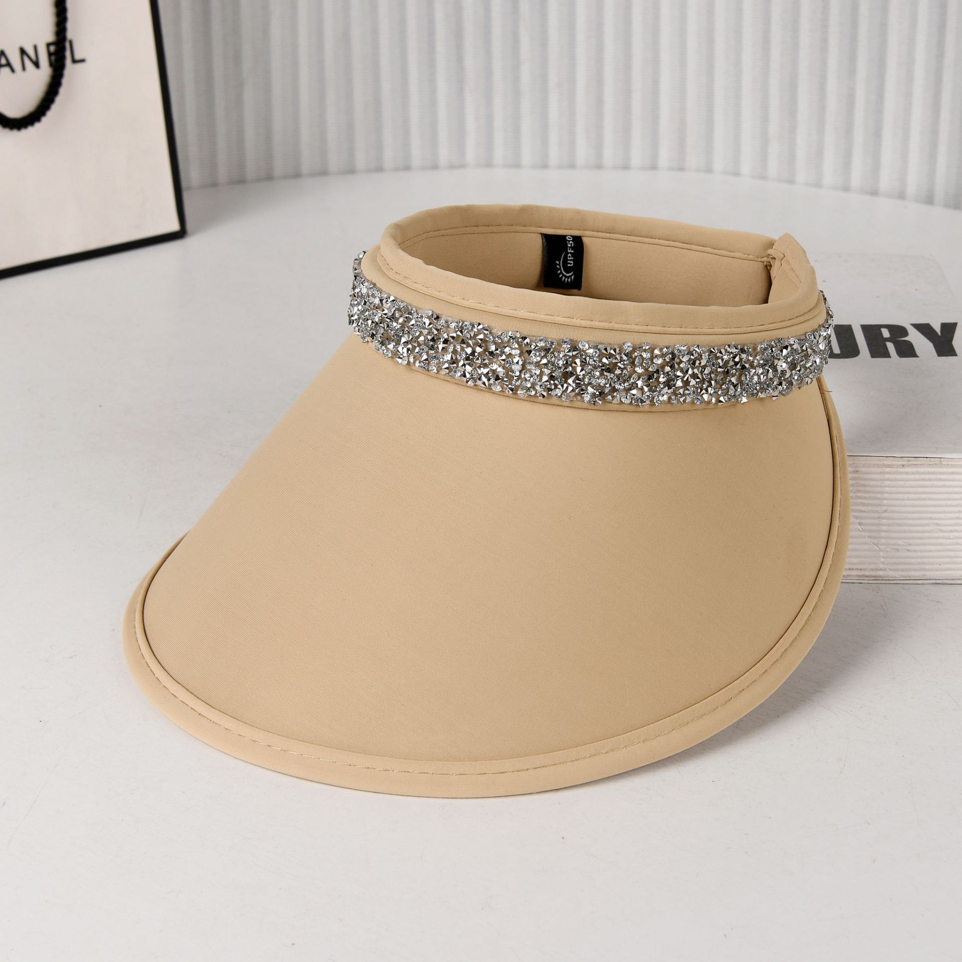 

Summer new breathable shell hat anti-ultraviolet sun hat simple and versatile can tie ponytail empty top hat women