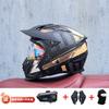 Full Face Motorcycle Helmet With Detachable Bluetooth Module ABS Shell Unisex All Season Retro Style