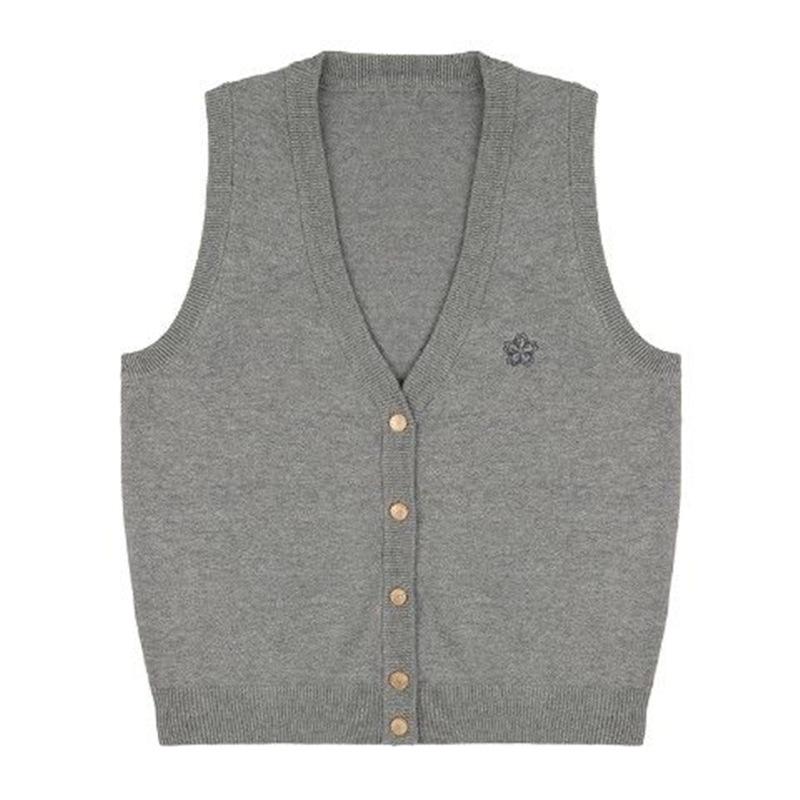 

Оригинальный осенний вязаный кардиган-жилет Takinogawa Gakuen - Серый жилет-свитер на весну XL серый