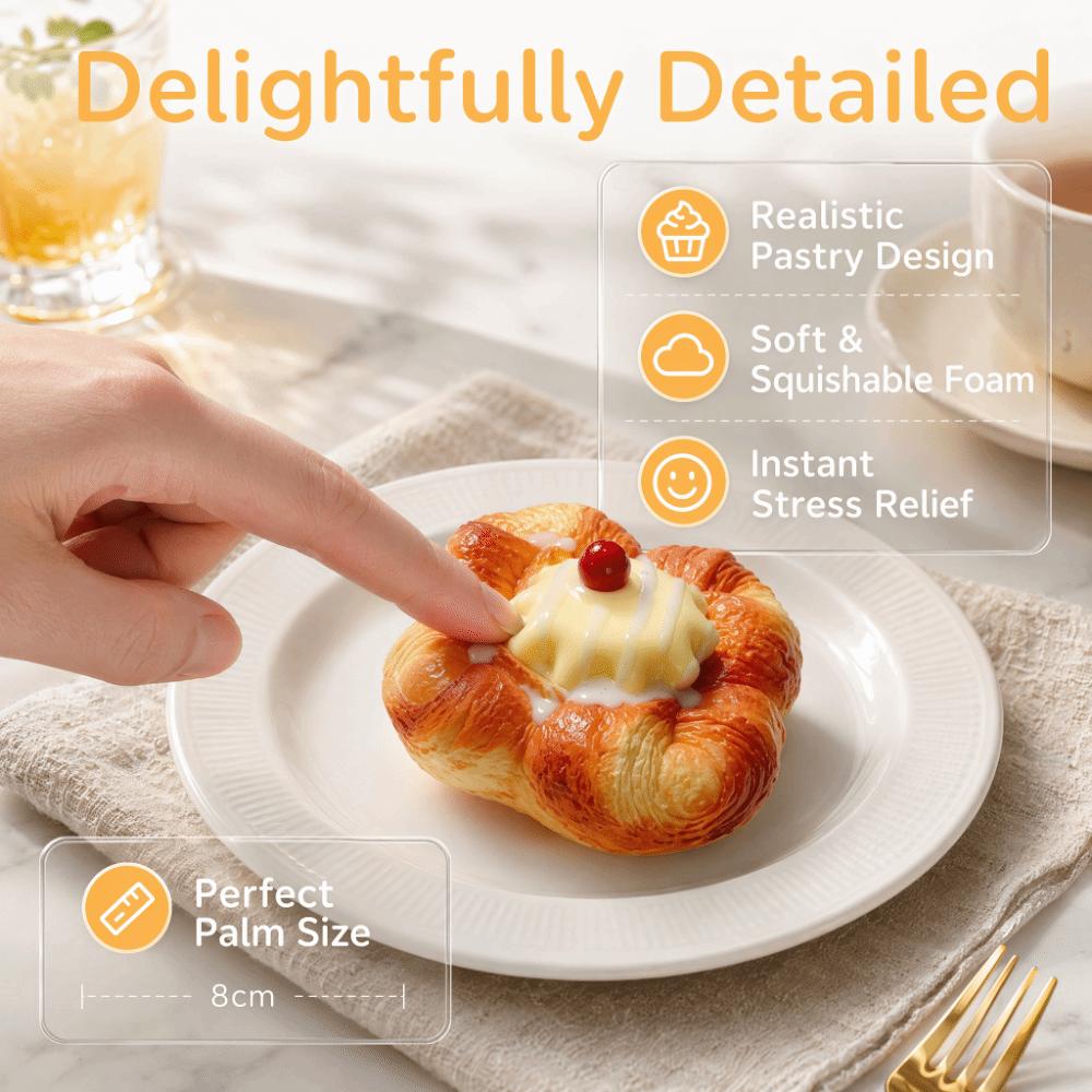 Foam Like Waffle Cake Squishy Glossy Topping Pastry Look Slow Rising Squishy Realistic Cute Soft Bread Squishy Stress Relief