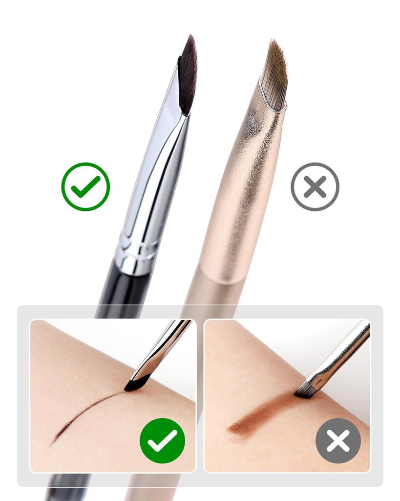 EIGSHOW Eyeliner Gel Eyeliner Makeup Precision Eyeliner for Eyebrows and Curved Bristles 2 Brush, Brush, Eyelids, Ultra-Thin (E865, Pieces)