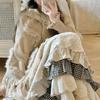 Forest Lace Plaid Patchwork Midi Skirt – Chic Spring/Autumn Design for Women