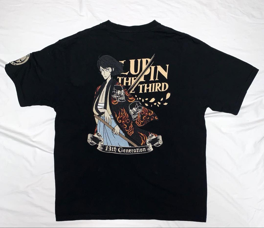 

[Б/У] Чрезвычайно редкая модель к 50-летию Люпена III, футболка с коротким рукавом и вышивкой Исикавы Гоэмона