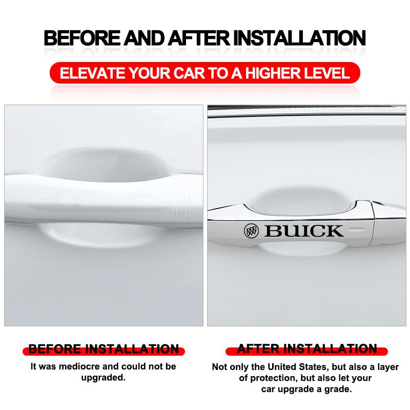 4Pcs Car Door Handle Stickers Tire Rear View Mirror Decals For Buick Verano Velite Lesabre Riviera Avenir GL6 GL8 Envision Excelle