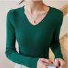 5XL Basic V-Ausschnitt Damen Pullover Herbst Winter Tops Stretch Slim Damen Pullover Rippenstrickpullover Jumper Weich Warm Pull Pullover