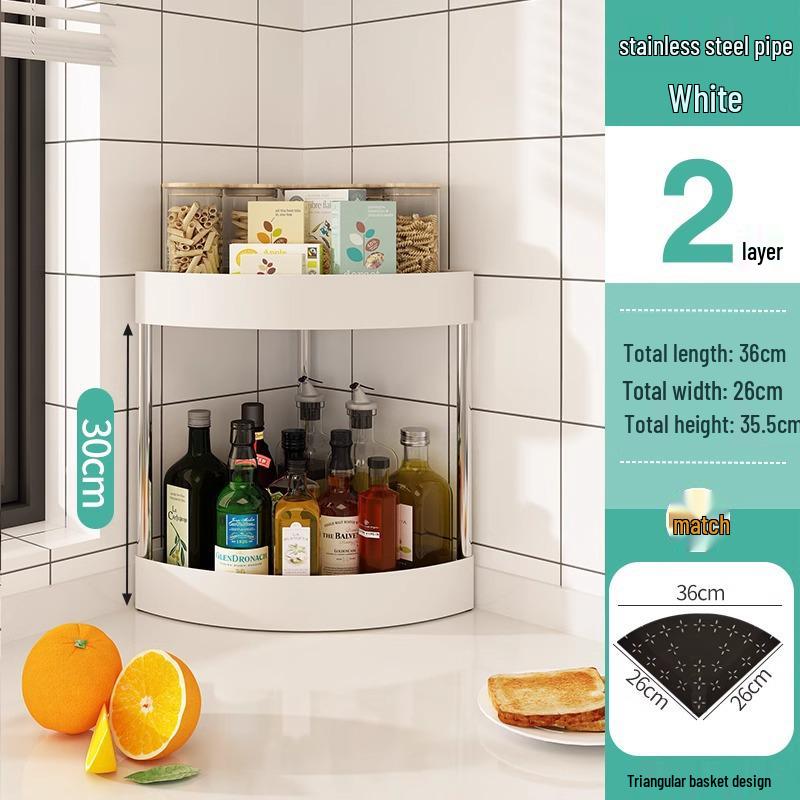 

Кухонна полиця напівкруглої форми для кута, без свердління, для спецій, пляшок та банок