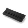 Black Leather Eyeglass Case, PVC Snap Button Soft Case with Logo Printing Option for Sunglasses.
