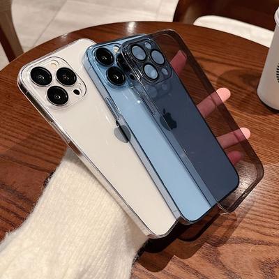 Transparent Ultra Thin Full Protection Shockproof Hard Case For Iphone 13 12 Pro Max 12pro 13pro Skin Cover With Lens Glass Film