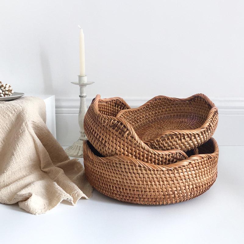 Hand-Woven Rattan Fruit & Bread Basket