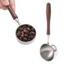 Measuring Spoon with Wood Handle, Stainless Steel Baking Scoop, Coffee Bean Milk Powder Teaspoon for Sugar Spice, Kitchen Gadget