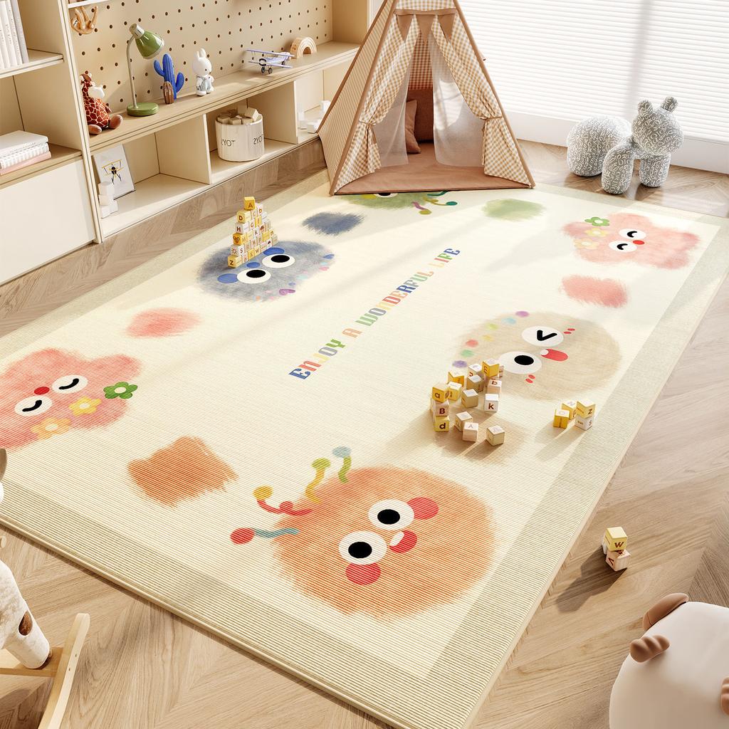 Cartoon Colored Carpets for Living Room Cute Anime Bedroom Decor Rug Soft Children's Room Carpet Home Non-slip Floor Mat Gift