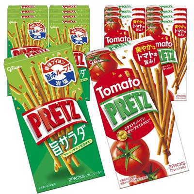 Pretz Small Box Assortment Set 2 Types X 8 Pieces Salad Ripe Ezaki Glico (Umami Tomatoes)