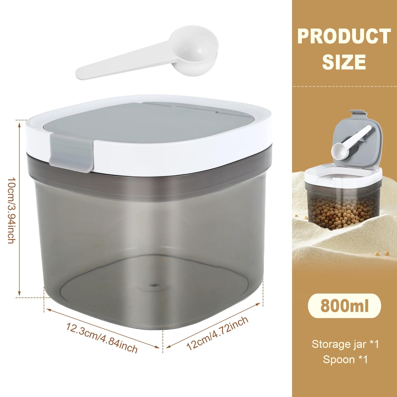 

800ml/1300ml Sealed Plastic Food Storage Box Moisture-Proof Bean Cereal Grain Milk Powder Can Transparent Kitchen Storage Tank