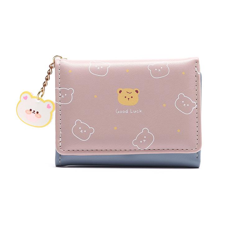 Korean Style Cartoon Coin Purse - Short Ladies' Wallet for Students