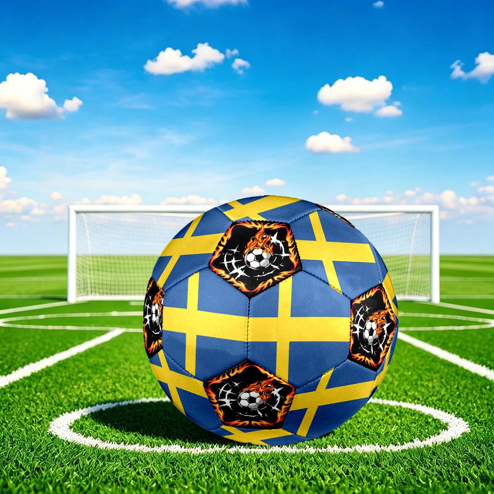 1pc Swedish Sports Theme Size 5 Soccer Ball Professional Match Training Football Indoor &Outdoor Sports Ball Lightweight Durable c6634
