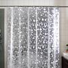 Transparent Waterproof Shower Curtain Bathroom Translucent Partition Curtain Easy Clean Wipe Mildew Proof Curtains with Hooks