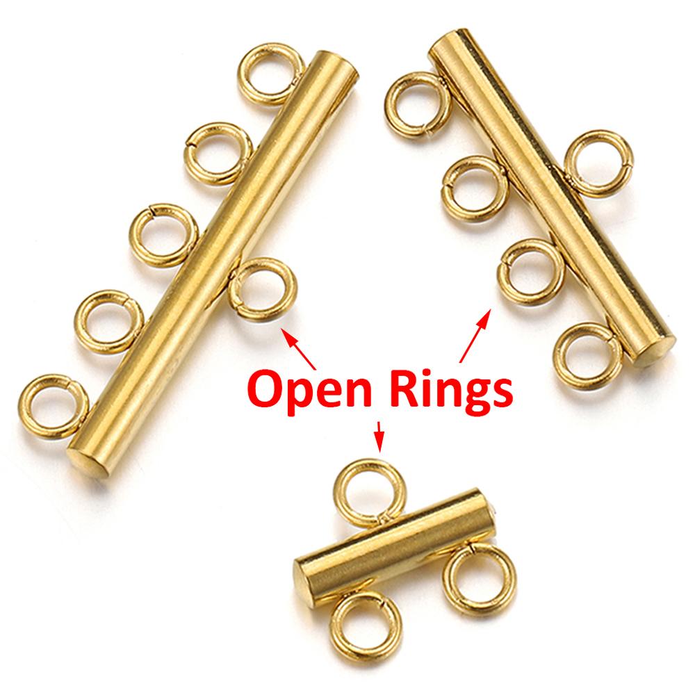 20pcs Stainless Steel Necklace Bracelet Layer Clasps Pendant Bail Connector Drop DIY Connectors For Jewelry Making Supplies