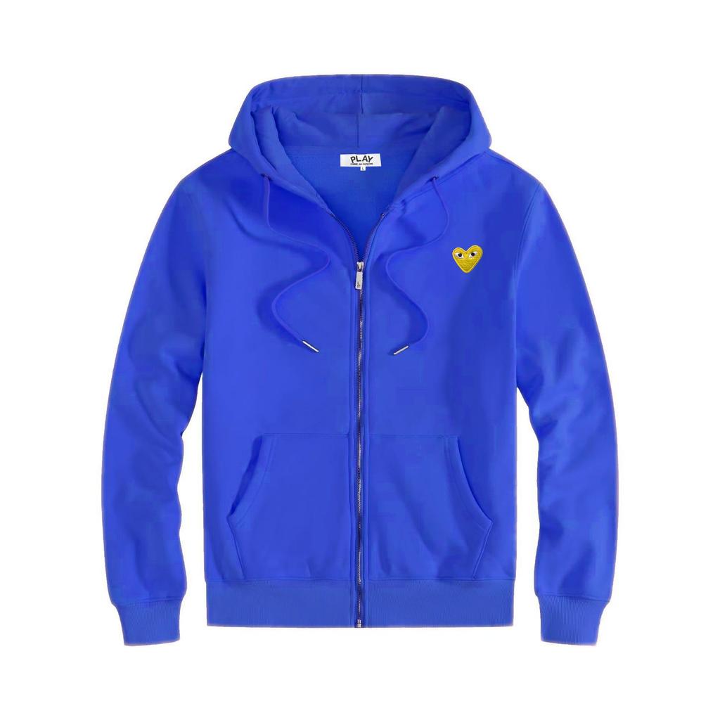 HEYPLAY Peach Heart Japanese Streetwear Unisex Hooded Zip-Up Sweatshirt