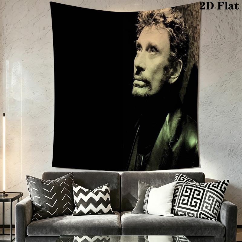 Johnny Hallyday Live Concert Poster Tapestry Fashion Print Background Cloth Background Wall Hanging Cloth Background Cloth Work Of Art