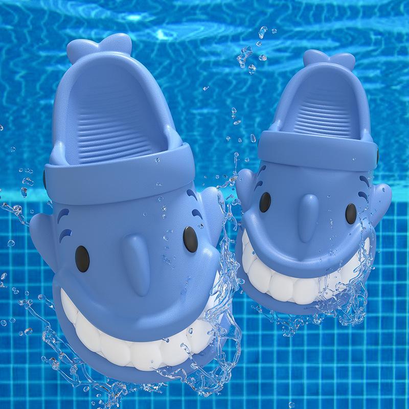 

Cute Little Shark Children s Slippers for Boys, New Summer Outdoor Non-Slip Baby Parent-Child Sandals for Girls 24-25