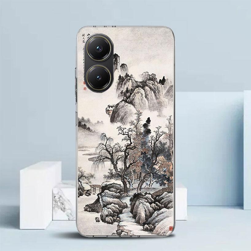 Chinese Style ink Painting Art Soft Cover for Xiaomi Poco F7 Ultra X7 X6 X5 Pro M7 Phone Case Redmi 15 15C 13 13C 12 12C 10 10C