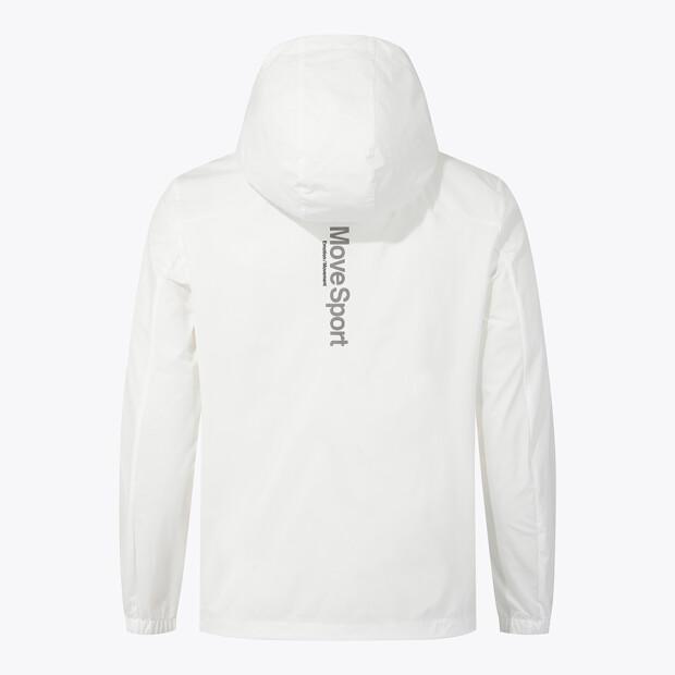MUBEUSEUPOCHEUBAIDESANGTEU Wording Graphic Woven Hooded Windbreaker Jacket White Vs123Ewb11
