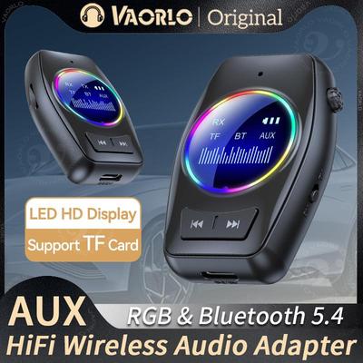 Bluetooth 5.4 Audio Vysílač Přijímač RGB LED Displej Hifi Stereo Hudba Bezdrátový Adaptér 3.5MM AUX TF S Mikrofonem Pro TV PC Auto