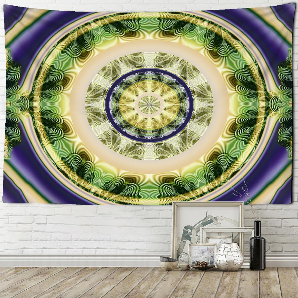 Tapiserie cu mandala colorată, agățată pe perete, în stil boem, vrăjitorie psihedelică, Tapiz, artă hippie, decor acasă