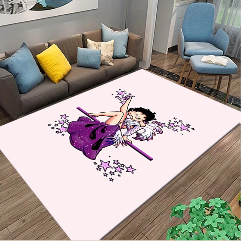 1pc Betty Boop Carpet for Room Floor Mat, Comfortable Office Chair Printed Area Rug, Beautiful Hotel Rug