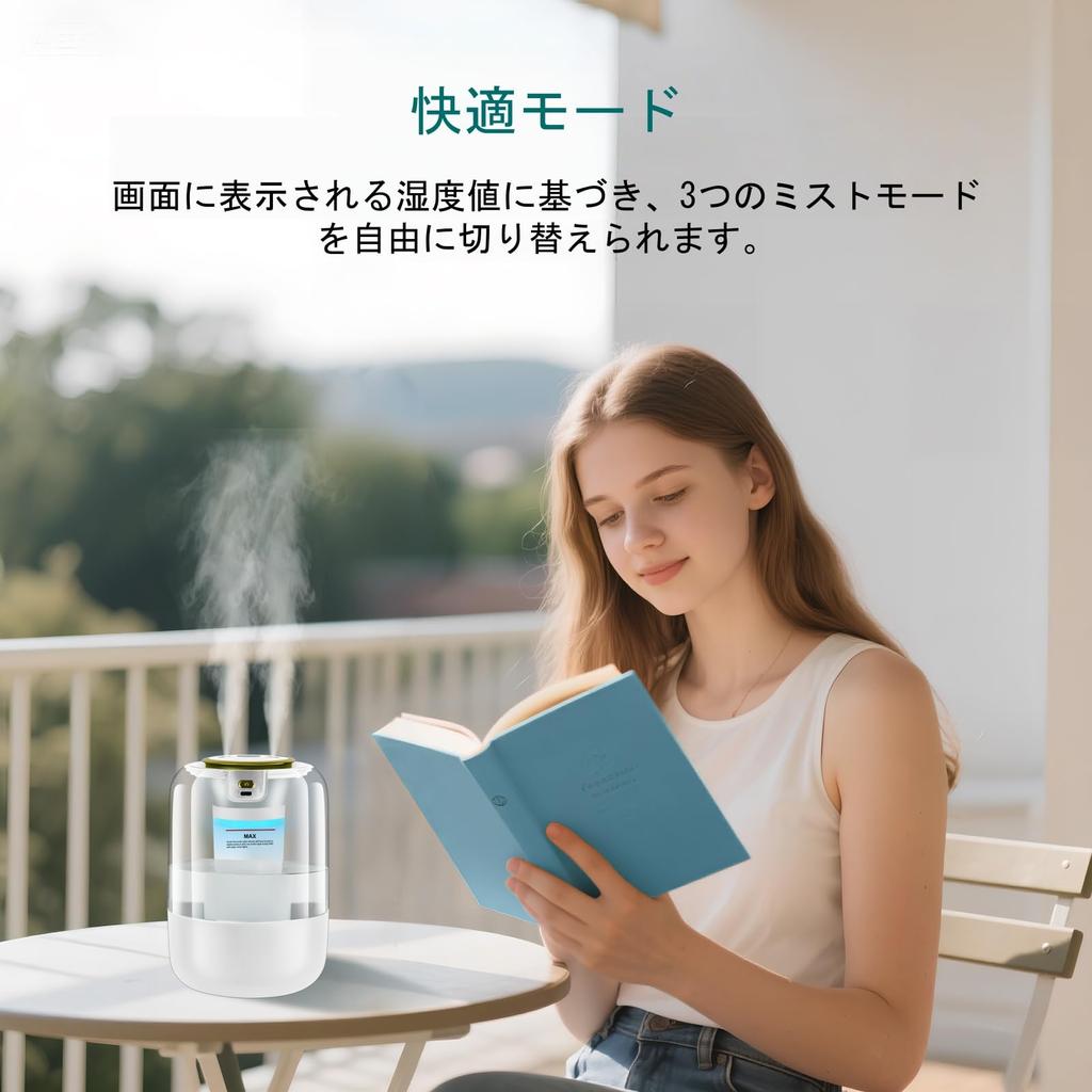 Large Capacity Ultrasonic Desktop Humidifier with Double Dense 26dB Quiet Sterilizing Hypochlorous Acid Water Easy 3 Mist Multicolor LED Dryness Hay