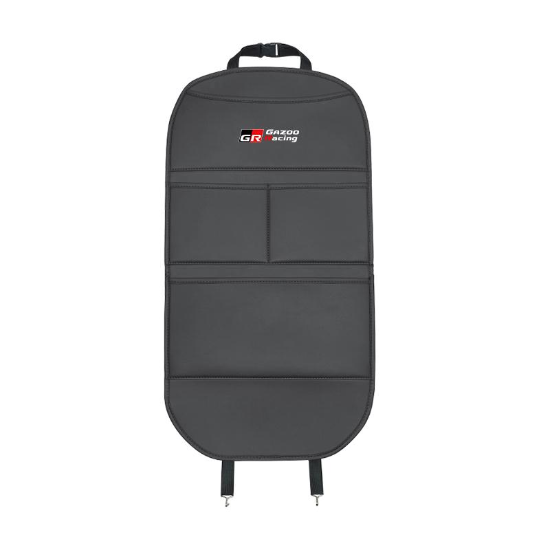 Car Seat Leather Back Protector Storage Bags Cover Accessories For Toyota Hilux Corolla RAV4 Camry Highlander Yaris Cross Prado