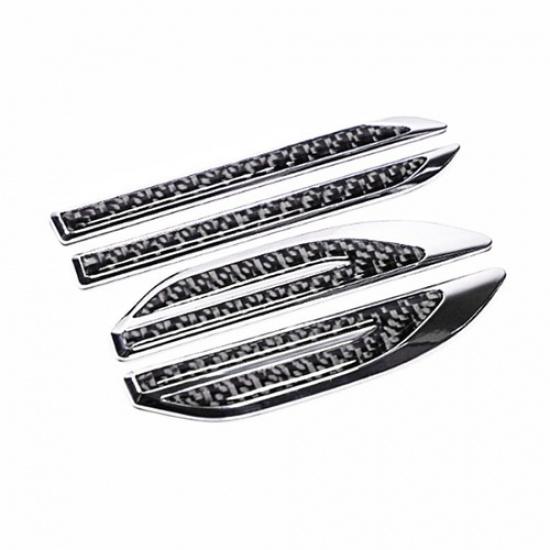 Chrome Carbon Fiber Dagger Emblem Decals Car Side Door Body Fender Trim Stickers