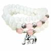 Crystal Opal Multi-loop Bracelet Women's Pink Bracelet Elephant Pendant Jewelry