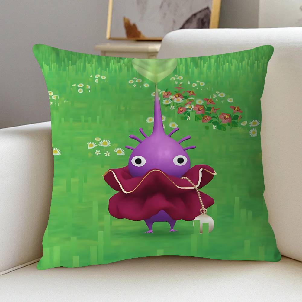 

P-Pikmin Pillowcase Toon Gift Cushion Cover Bedroom Home Sofa Chair Seat Decor Pillow Case 12x12Inch