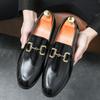 Spring men's solid color glossy loafers Korean version of foot loafers office casual leather shoes men