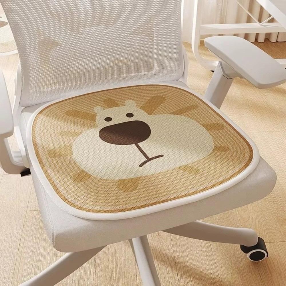 

New Cartoon Pattern Ice Silk Seat Cushion Breathable Long Sitting Comfort Non-Slip Cool Mat Non-Slip Bottom Summer Chair Pad львиный