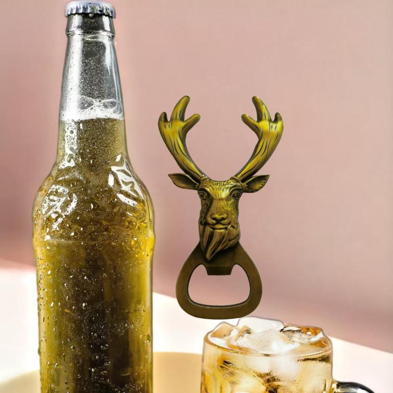 Flaschenöffner aus Zinklegierung Weihnachts-Hirschkopf-Form Alte Handwerkskunst zum Öffnen von Flaschenkorken Heimdekoration Weihnachtsgeschenke