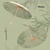 Bamboo Design 16-Rib Folding Umbrella - Large Windproof Sun Rain Parasol with UV Protection