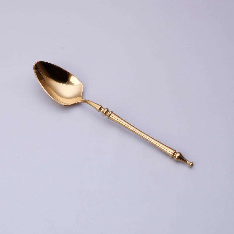 304 Stainless Steel Western Cutlery Set: Knife, Fork, Spoon, Coffee Spoon, Roman Column Design, European Style, 4-Piece