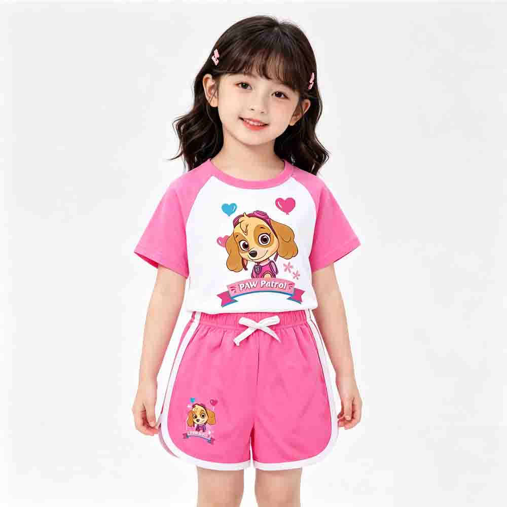 Kids Patrol Skye Printing Cotton Tshirt Shorts Girls Boutique Clothes For Cotton Home Clothing Children's Clothes Set Cosplay Teen Girls Outfits