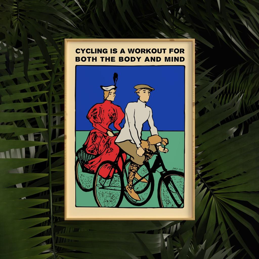 Vintage Cycling Canvas Printing Poster French Retro Bike Bicycle Gift Wall Art Prints Reproduction Fashion Home Bar Wall Decor