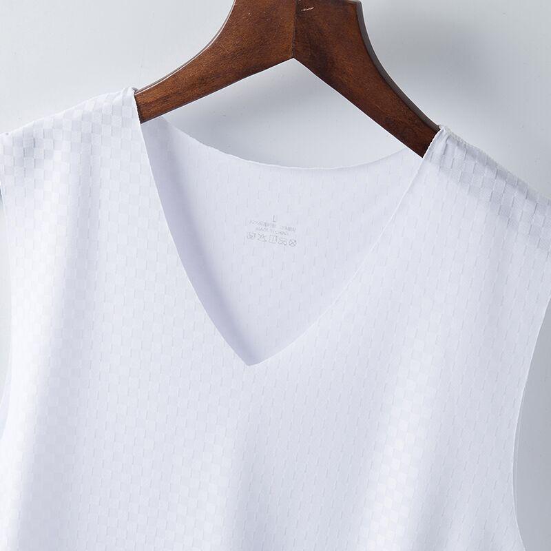 Men's Quick-Drying Slim Fit V-Neck Mesh Ice Silk Summer Tank Top