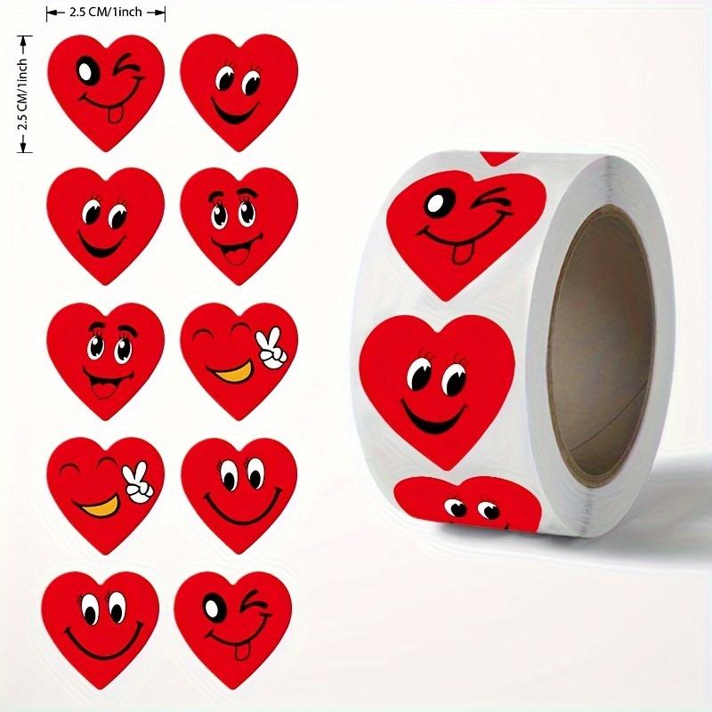 

500 шт. самоклеящихся наклеек в форме сердца с улыбающимися лицами и бумажными подарочными этикетками, подходят для украшения конвертов, упаковки и подарочных коробок. 500pcs